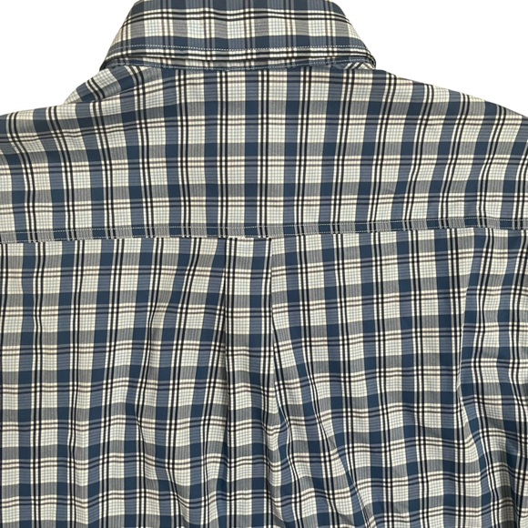 Johnnie-O Navy and White Plaid Shirt - Picture 4 of 14